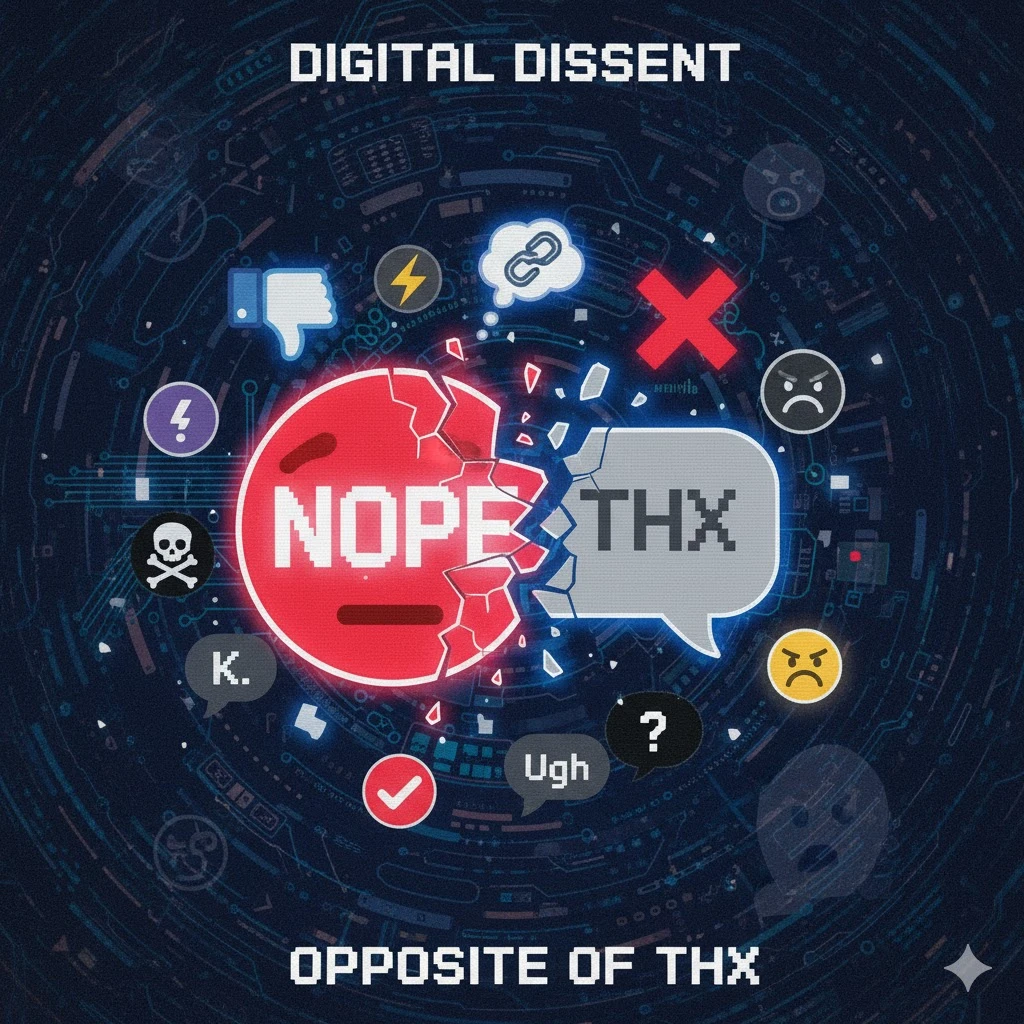 Opposite of THX in Texting