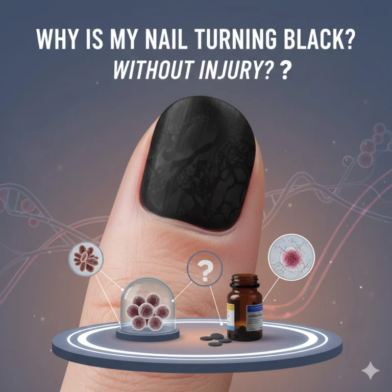 nail turning black without injury