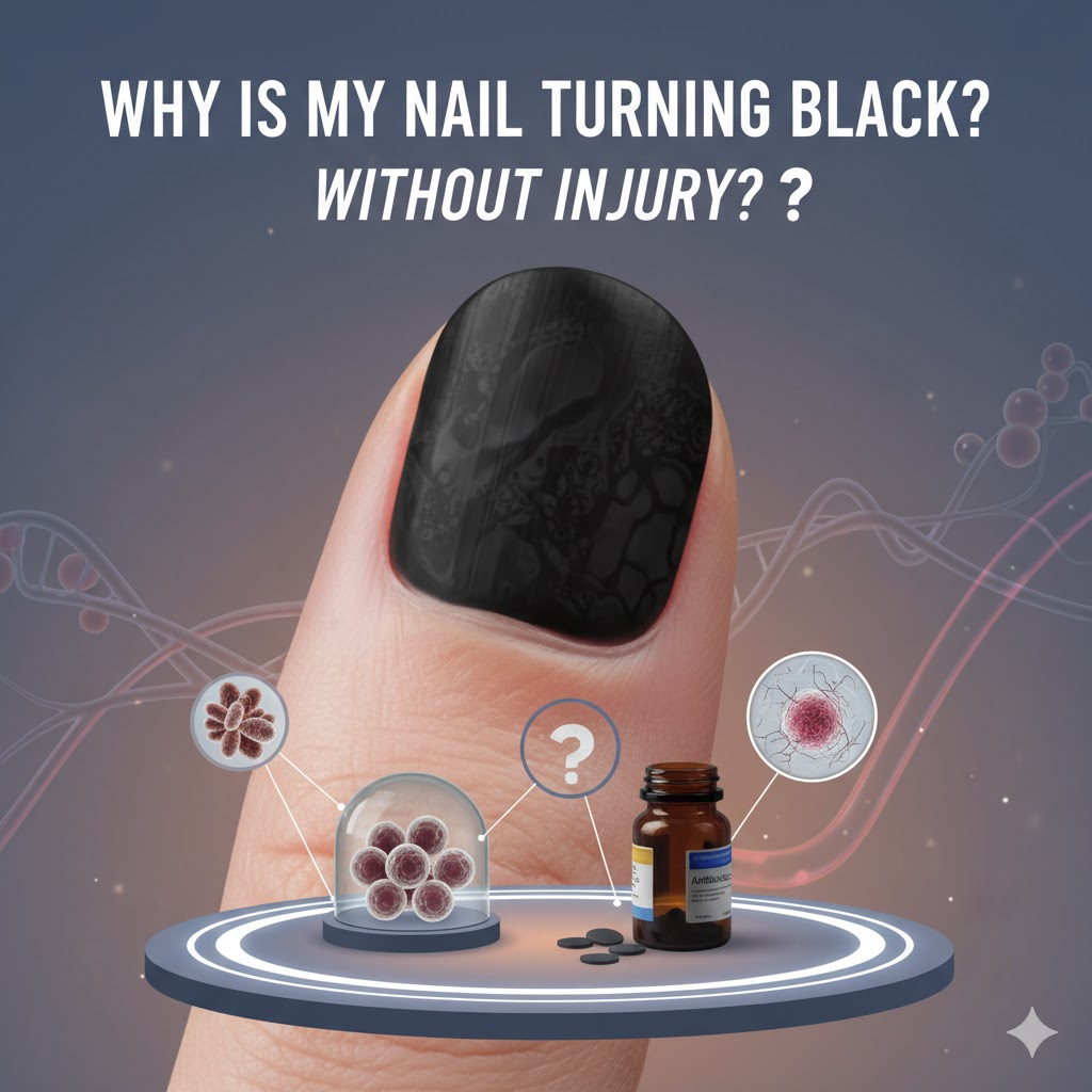 nail turning black without injury